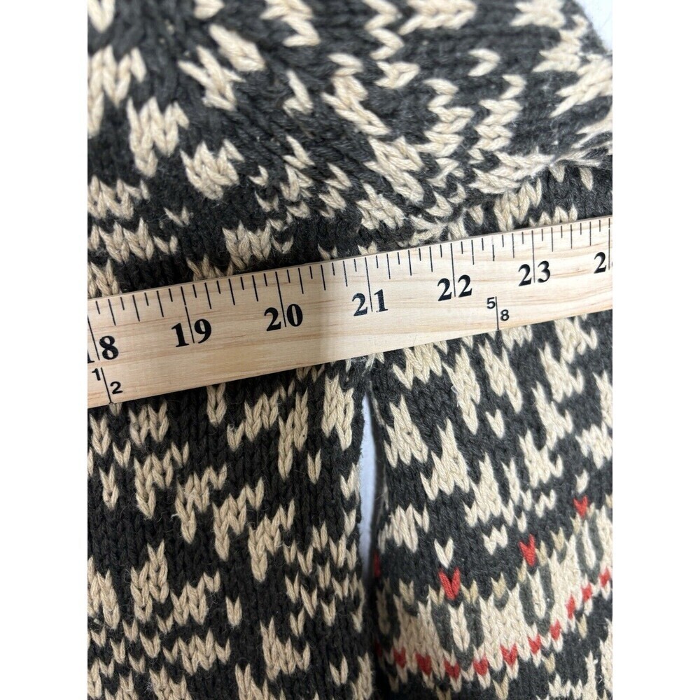 VINTAGE Abercrombie and Fitch Sweater Mens Medium Brown Cable Fair Isle Oarsman - Picture 8 of 9